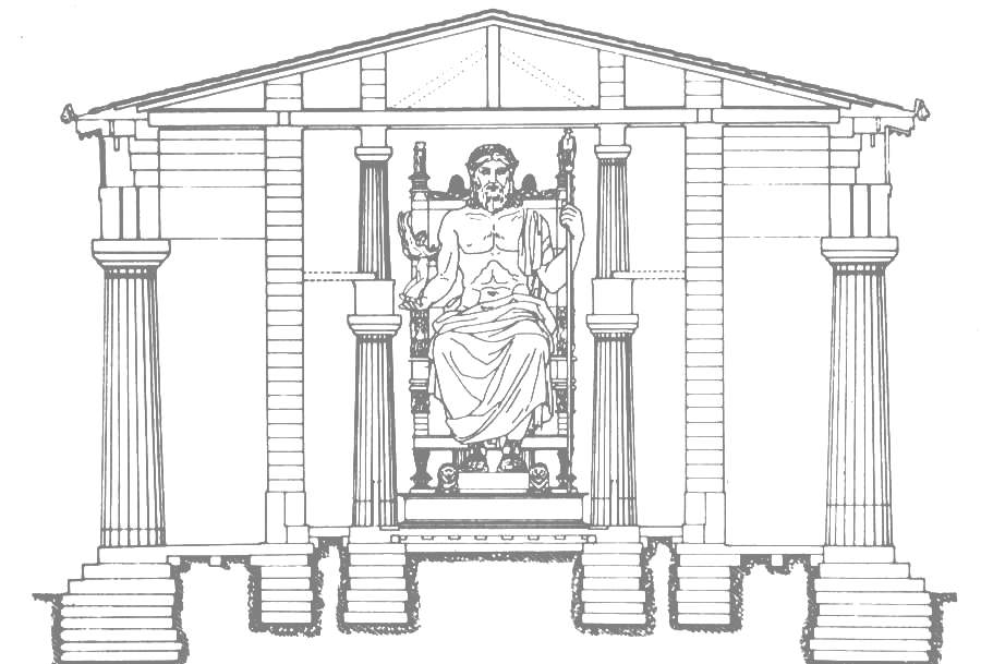 Sección del templo de Zeus en Olimpia