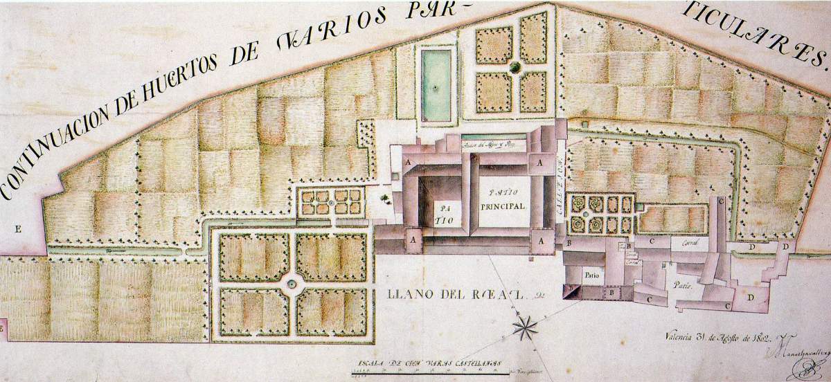 Plano Palacio Real de Valencia, 1802
